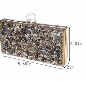 NEW Gemstone Rhinestone Gold Clutch